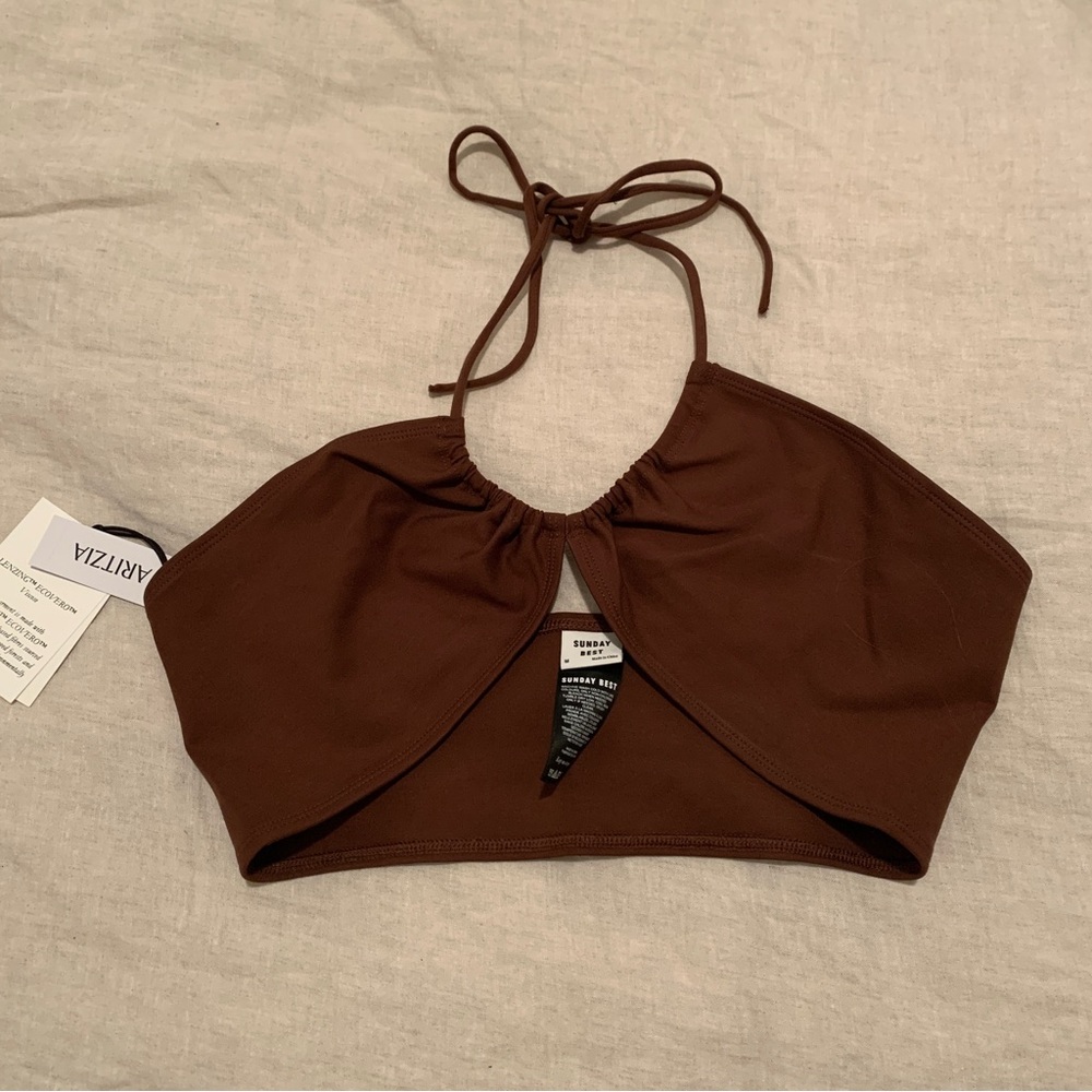 ARITZIA Sunday Best Cora Cognac Halter Top - Picture 3 of 7